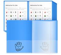 Henoyso 12 Pcs Take Home Folders Multi Pocket Organizer, Plastic Archival Folders with Eight Pockets for Parent Teacher Communication, Waterproof, 11.81 x 9.45 Inch (Blue)