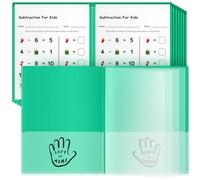 Henoyso 12 Pcs Take Home Folders Multi Pocket Organizer, Plastic Archival Folders with Eight Pockets for Parent Teacher Communication, Waterproof, 11.81 x 9.45 Inch (Green)