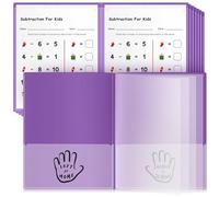 Henoyso 12 Pcs Take Home Folders Multi Pocket Organizer, Plastic Archival Folders with Eight Pockets for Parent Teacher Communication, Waterproof, 11.81 x 9.45 Inch (Purple)
