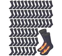 Henoyso 24 Pairs Thermal Socks Bulk Warm Thick Winter Unisex Medium Socks for Men Women Homeless Care Package, Dark Gray, Medium
