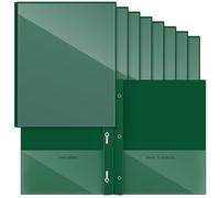 Henoyso 24 Pcs Plastic Folders with Clear Front Pocket and 3 Prong Take Home Plastic 2 Pocket Folder Back to School for Students Parent Teacher Communication for School Office (Dark Green)