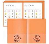 Henoyso 24 Pcs School to Home Folder with Four Pockets Heavy Duty 2 Clear Front and 2 Inside Pockets Homework Folders for School Students Parent Teacher Classroom Communication (Orange)