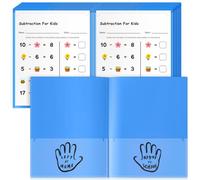 Henoyso 24 Pcs School to Home Folder with Four Pockets Heavy Duty 2 Clear Front and 2 Inside Pockets Homework Folders for School Students Parent Teacher Classroom Communication (Blue)