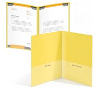 Henoyso 24 Pcs Take Home Folder Double Clear Sleeves Plastic Folders with Two Internal Pockets Parent Teacher Classroom Communication for Students School Supplies Christmas New Year Gift (Yellow)