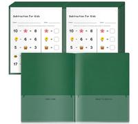 Henoyso 24 Pcs Take Home Folder Heavy Duty 2 Clear Front Pockets and 2 Inside Pockets Homework Folders for School Students Parent Teacher Classroom Communication (Dark Green)