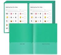 Henoyso 24 Pcs Take Home Folder Heavy Duty 2 Clear Front Pockets and 2 Inside Pockets Homework Folders for School Students Parent Teacher Classroom Communication (Green)