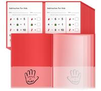 Henoyso 24 Pcs Take Home Folders Multi Pocket Organizer, Plastic Archival Folders with 8 Pockets for Parent Teacher Communication, Waterproof, 11.81 x 9.45 Inch (Red)