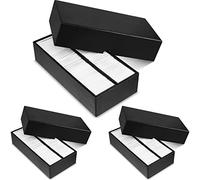 Henoyso 3 Pcs Double Row Coin Box Holders for Collectors Storage Supplies Collecting Coin Cases, 9 x 2 x 2 Inch About Half Box Cases(Black)