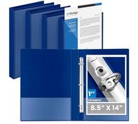 Henoyso 4 Pcs 1 Inch Legal Size 3 Ring Binders with View Cover, Blue