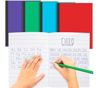Henoyso 4 Pcs Primary Composition Notebook K-2 Bulk 9. 75" x 7. 50" Journal 60 Page Writing Journal for Kid Wide 3 Line Ruled Kindergarten Notebook Handwriting Practice Supplies (4 Colors)