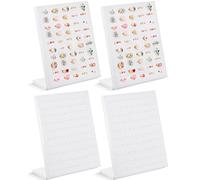 Henoyso 4 Pcs Velvet Ring Display 50 Slots Ring Stand Display Ring Holder for Selling Ring Organizer for Jewelry Tray Display (White)