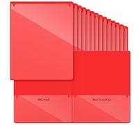 Henoyso 48 Pcs Plastic Take Home Folders with 2 Pockets Parent Teacher Classroom Communication Homework Folder for Students Parent Teacher Connector(Red)
