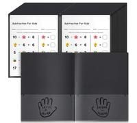 Henoyso 48 Pcs School to Home Folder with Four Pockets Heavy Duty 2 Clear Front and 2 Inside Pockets Homework Folders for School Students Parent Teacher Classroom Communication (Black)