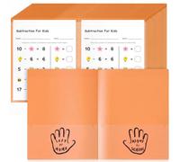 Henoyso 48 Pcs School to Home Folder with Four Pockets Heavy Duty 2 Clear Front and 2 Inside Pockets Homework Folders for School Students Parent Teacher Classroom Communication (Orange)