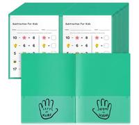 Henoyso 48 Pcs School to Home Folder with Four Pockets Heavy Duty 2 Clear Front and 2 Inside Pockets Homework Folders for School Students Parent Teacher Classroom Communication (Green)