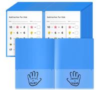 Henoyso 48 Pcs School to Home Folder with Four Pockets Heavy Duty 2 Clear Front and 2 Inside Pockets Homework Folders for School Students Parent Teacher Classroom Communication (Blue)