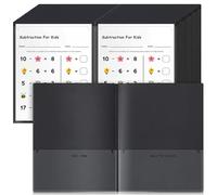 Henoyso 48 Pcs Take Home Folder Heavy Duty 2 Clear Front Pockets and 2 Inside Pockets Homework Folders for School Students Parent Teacher Classroom Communication (Black)