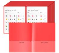Henoyso 48 Pcs Take Home Folder Heavy Duty 2 Clear Front Pockets and 2 Inside Pockets Homework Folders for School Students Parent Teacher Classroom Communication (Red)