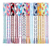 Henoyso 48 Pcs Woven Friendship Bracelets Bulk Adjustable Braided String Nepal Bracelets String with Sliding Knot Closure Gift for Women Girls Birthday Party Camp Favor (Diamond Pattern Style)