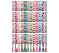 Henoyso 48 Pcs Woven Friendship Bracelets Bulk Adjustable, Pastel