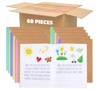 Henoyso 60 Pcs Primary Composition Notebook 9 3/4 x 7 1/2 Inch Kids Journal, Back to School Supplies, K-2 Primary Writing Notebook for Kids Student Draw and Write Story Journal (Colorful Macaron Color