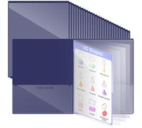 Henoyso 72 Pcs Navy Blue School and Home 2 Pocket Folders with 4 Clear Inner Pockets Plastic Heavy Duty Homework Folders Parent Teacher Communication for Student Home Office Classroom,11 x 9 Inch