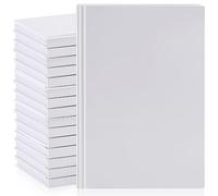 Henoyso 8 Pcs A5 Blank Notebooks Journals Bulk 100 Sheets / 200 Pages Blank Book Hardcover Unlined Sketchbooks Kraft Cover for Writing Drawing for Students School Office, 8.3 x 5.7 Inch (White)