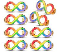 Henoyso Rainbow Autistic Pride Pin Neurodiversity Autism Infinity Lapel Pin Bulk Celebrate Neurodiversity Autism Acceptance Neurodivergent Merchandise(24 Pcs)