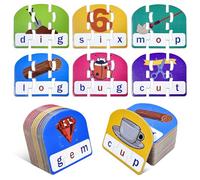 HenPisen CVC Puzzle Cards for Kids: 20 Pieces Phonics & Spelling Games for Toddlers, Preschool & Kindergarten - Ideal for Speech Therapy & Early Learning Classrooms, Preschool Classroom Must Have