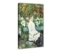 Henri De Toulouse-Lautrec,Countess Adele De Toulouse Lautrec in The Garden of Malrome Vintage Wall Decoration Famous Oil Paintings for Living Room Classic Artwork Pictures Home Decor 24x36inch(60x90cm