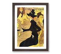 Henri de Toulouse-Lautrec Divan Japonais Framed Print | A2 Walnut Framed Wall Art | Ready to Hang | Modern Nature Picture | Living Room Bedroom Lounge Office