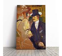 Henri de Toulouse-Lautrec Englishman at Moulin Rouge Canvas Print | Gallery Wrapped 30mm Frame Wall Art | 30x20 inches | Ready to Hang | Modern Picture | Living Room Bedroom Lounge Office