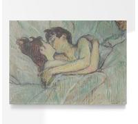 Henri de Toulouse Lautrec In Bed the Kiss | Post-Impressionism Painting, Vintage Print, Fine Wall Art Poster Artwork Picture