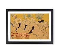 Henri de Toulouse-Lautrec Kicking it Up Framed Print | A2 Oak Framed Wall Art | Ready to Hang | Modern Nature Picture | Living Room Bedroom Lounge Office
