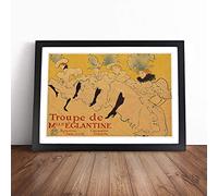 Henri de Toulouse-Lautrec Kicking it Up | Framed Wall Art Print | Modern Home Decor Picture | Ready to Hang Artwork for Living Room, Bedroom, Kitchen or Office | Multiple Sizes