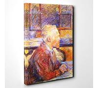 Henri de Toulouse-Lautrec Portrait of Vincent Van Gogh Canvas Print | Gallery Wrapped 30mm Frame Wall Art | 30x20 inches | Ready to Hang | Modern People Picture | Living Room Bedroom Lounge Office