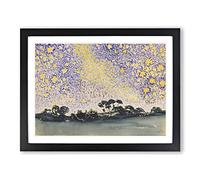 Henri Edmond Cross Landscape with Stars Classic Painting Framed Print | A4 Black Framed Wall Art | Ready to Hang | Classic Religious Picture | Living Room Bedroom Lounge Office