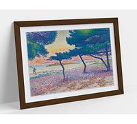 Henri Edmond Cross Saint-Clair Beach Multi Framed Wall Art Print Picture - A2 - Walnut Frame