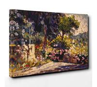 Henri-Edmond Cross The Flowered Terrace Canvas Print | Gallery Wrapped 30mm Frame Wall Art | 30x20 inches | Ready to Hang | Modern Religious Picture | Living Room Bedroom Lounge Office