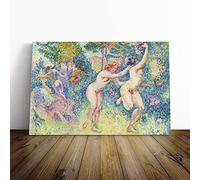 Henri-Edmond Cross The Nymphs Canvas Print | Gallery Wrapped 30mm Frame Wall Art | 20x14 inches | Ready to Hang | Modern Religious Picture | Living Room Bedroom Lounge Office