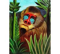 Henri Julien Félix Rousseau Mandrill in The Jungle Paint by Numbers for Adults and Kids DIY Oil Painting Kits Canvas Gift