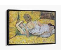 Henri Lautrec Abandonment Love French Lady Canvas Floater Frame Print Picture Art - Black Frame 24 inch wide x 16 inch high