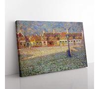 Henri Le Sidaner Small square Sunset Classic Painting Canvas Wall Art Print Ready to Hang, Framed Picture for Living Room Bedroom Home Office Décor, 60x40 cm (24x16 Inch)