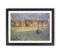 Henri Le Sidaner Small square Sunset Classic Painting Framed Wall Art Print, Ready to Hang Picture for Living Room Bedroom Home Office Décor, Black A4 (34 x 25 cm)