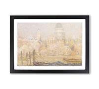 Henri Le Sidaner St Pauls Cathedral Framed Print | A2 Oak Framed Wall Art | Ready to Hang | Modern Cityscape Picture | Living Room Bedroom Lounge Office