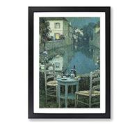 Henri Le Sidaner Table for Two Framed Print | A2 Oak Framed Wall Art | Ready to Hang | Modern Nature Picture | Living Room Bedroom Lounge Office
