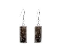 Henri Matisse Abstract Painting Girl Dance Rectangular Earrings Glass Dome Jewelry Fish Hook Earring