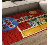 Henri Matisse Area Rugs 200x300 Washable Rug for Living Room Vintage Boho Red Green Yellow Rugs for Office Dining Room Farmhouse Home Decor Window Scenery Thin Non-slip Area Rug for High Traffic Areas