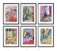 Henri Matisse Art Prints Collection, Set of 6 Colourful Wall Prints, Gallery Style, Mid Century Modern Art (Prints Only) (A3-29.7 x 42.0cm)