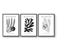 Henri Matisse Black & White - Set of 3 Prints, Fine Art Print, Abstract Art Exhibition Poster, Mid Century Modern Home Decor, Archival Matte, A2 (Print Only) - 59.4x42cm